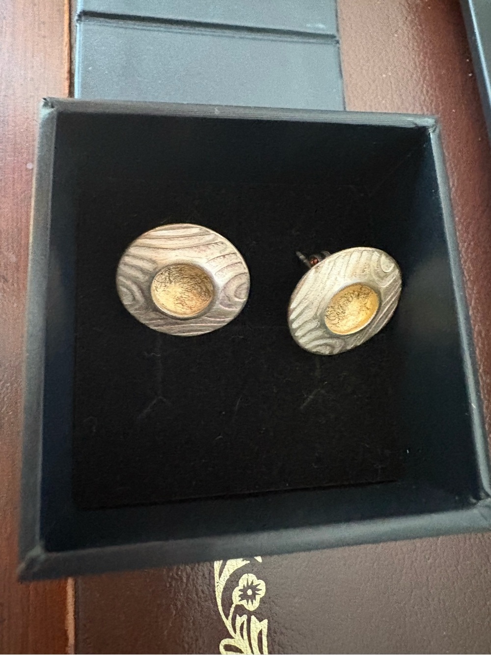 Hampel Design 925 Sterling & Gold Vermeil Signed Artisan Earrings w/Box